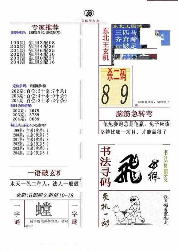 24205期: 福彩3D全套图版参考