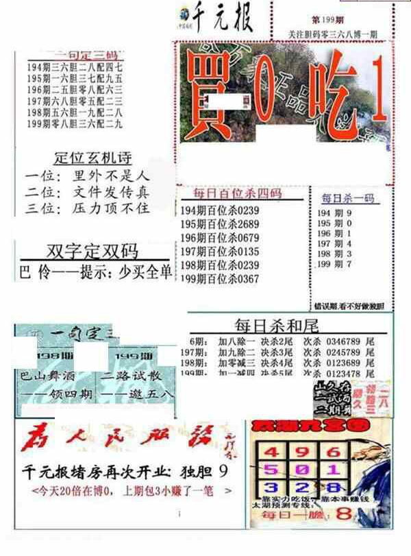 24199期: 福彩3D全套图版参考