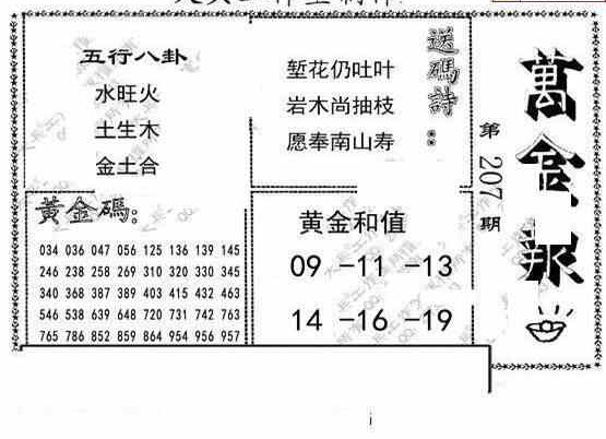 24207期: 大兵福彩3D黄金报图版