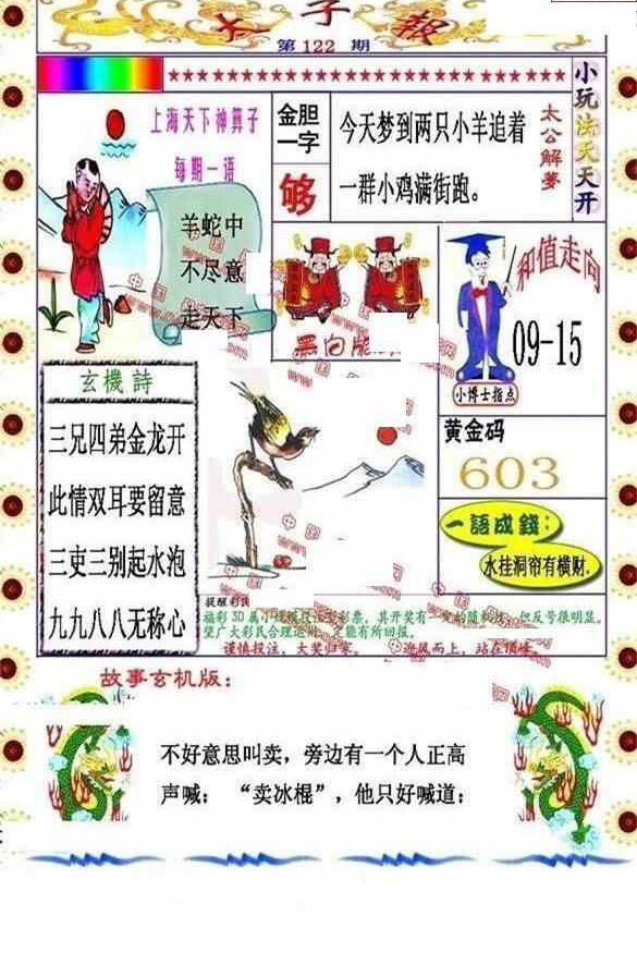 24122期: 福彩3D丹东全图分析