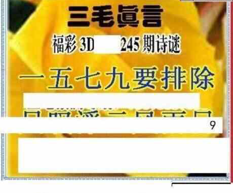 24245期: 三毛3D精品图谜