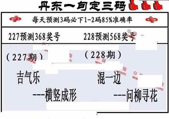 24228期: 福彩3D丹东全图分析