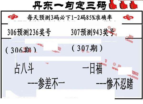 24307期: 福彩3D丹东全图分析