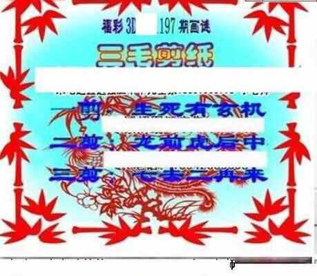 24197期: 三毛3D精品图谜