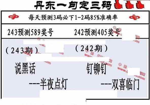 24243期: 福彩3D丹东全图分析