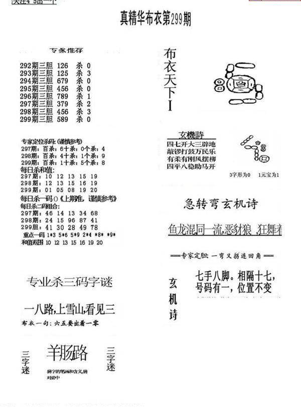 24299期: 福彩3D全套图版参考