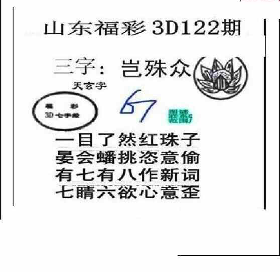 24122期: 三毛3D精品图谜