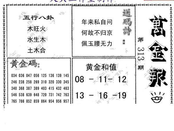 24313期: 大兵福彩3D黄金报图版