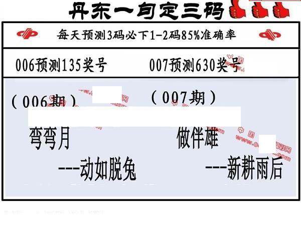 25007期: 福彩3D丹东全图分析