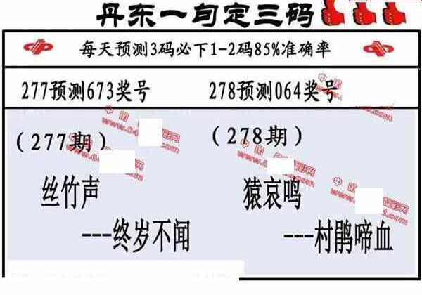 24278期: 福彩3D丹东全图分析