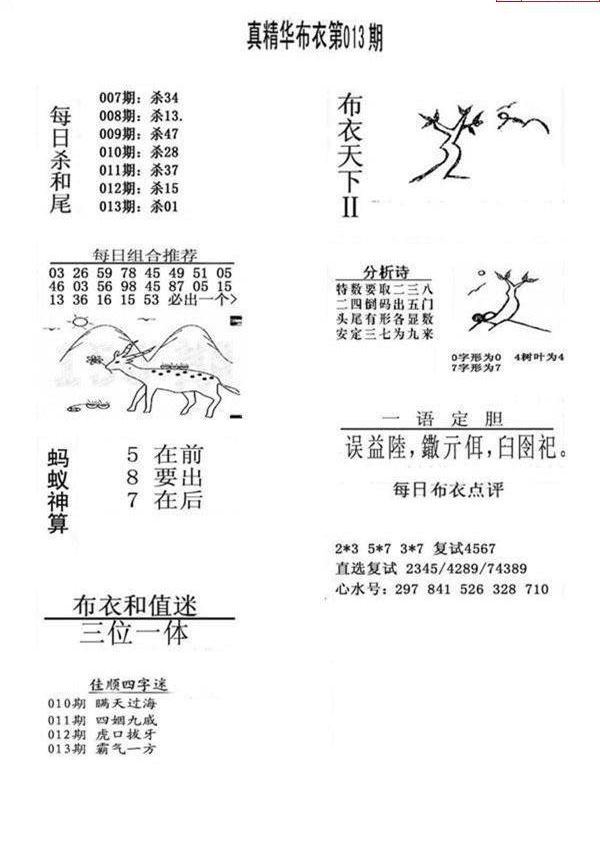 25013期: 福彩3D全套图版参考