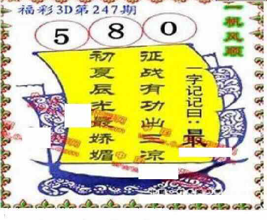 24247期: 福彩3D丹东全图分析