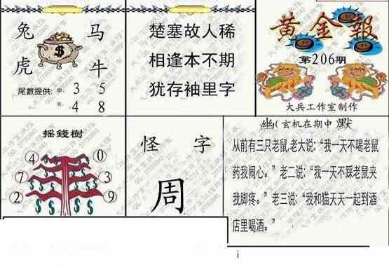 24206期: 大兵福彩3D黄金报图版