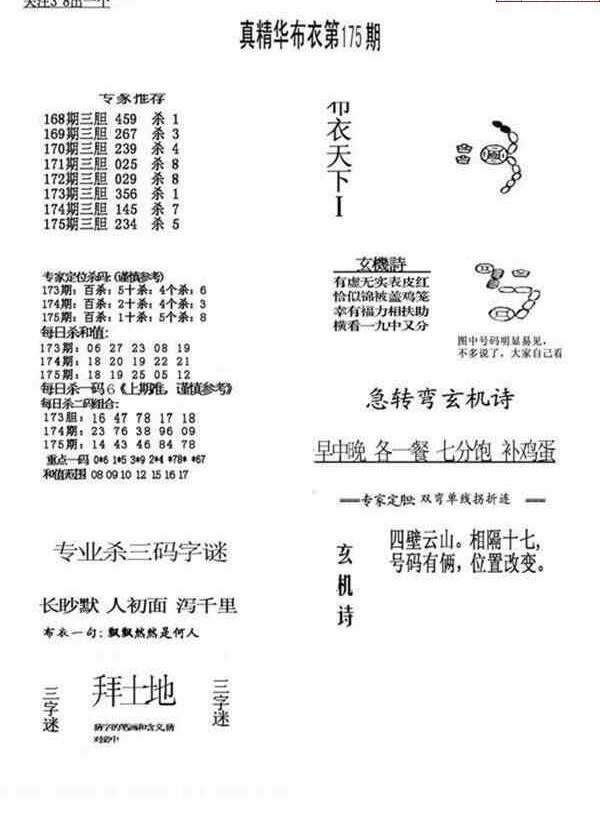 24175期: 福彩3D全套图版参考