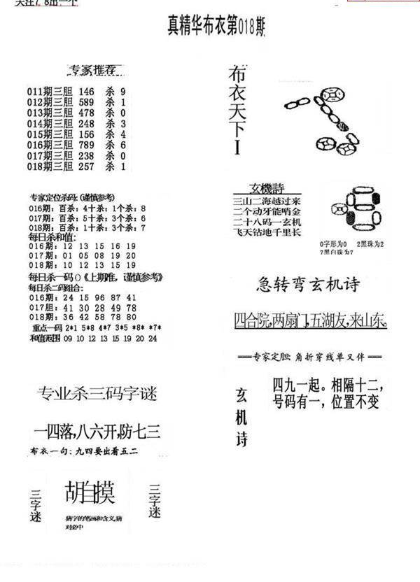 25018期: 福彩3D全套图版参考