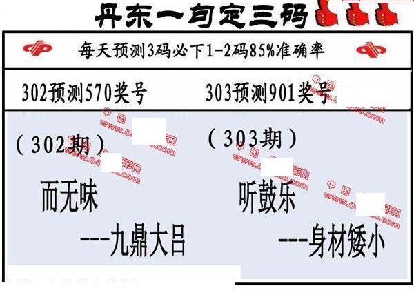 24303期: 福彩3D丹东全图分析