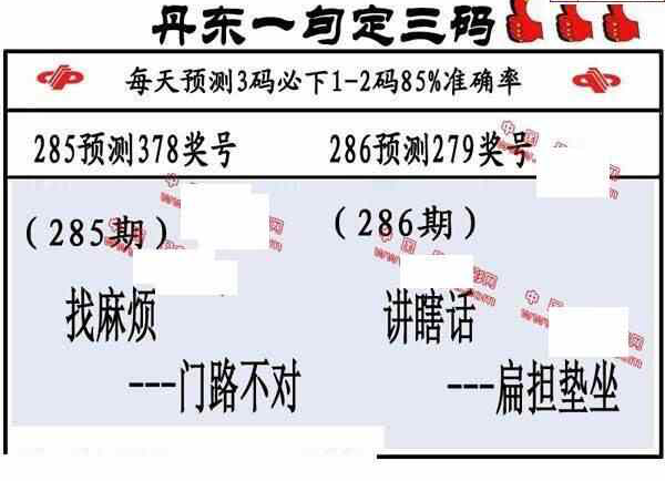 24286期: 福彩3D丹东全图分析