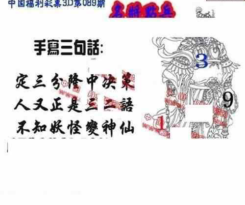 24089期: 福彩3D丹东全图分析