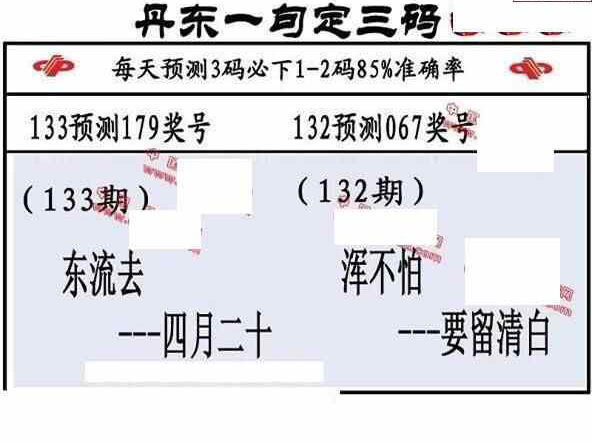 24133期: 福彩3D丹东全图分析