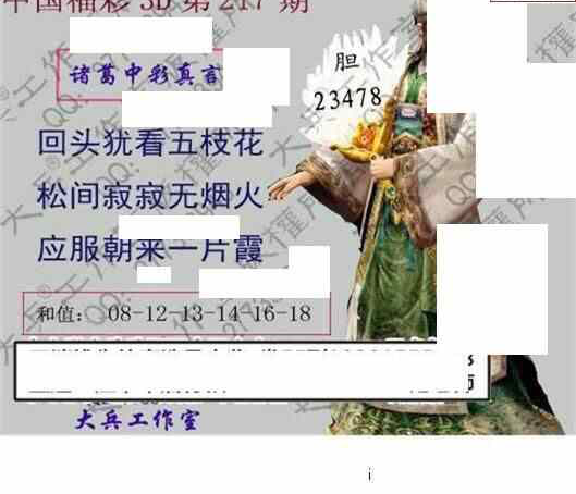 24217期: 大兵福彩3D黄金报图版