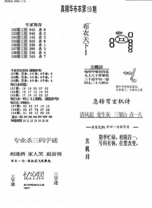 24159期: 福彩3D全套图版参考