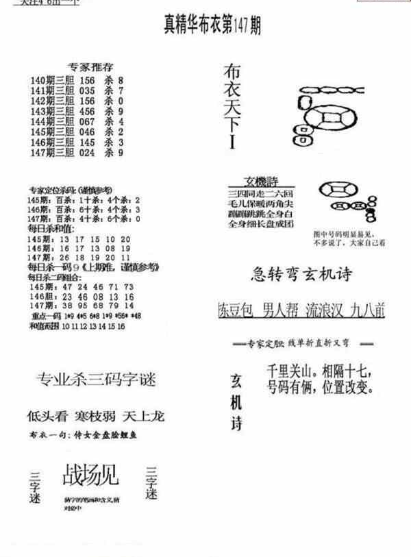 24147期: 福彩3D全套图版参考