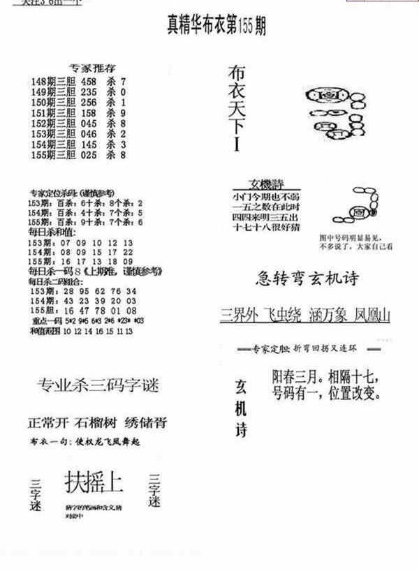 24155期: 福彩3D全套图版参考