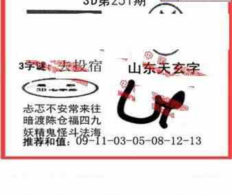 24251期: 福彩3D丹东全图分析