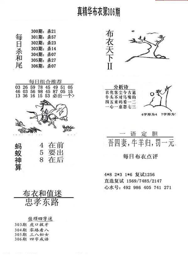 24306期: 福彩3D全套图版参考