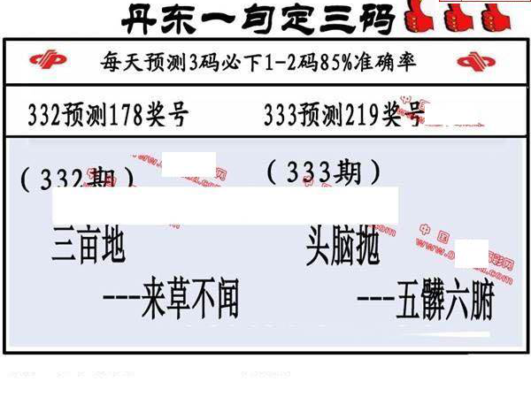 24333期: 福彩3D丹东全图分析