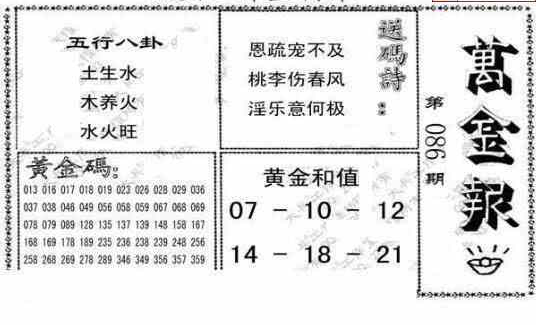 24086期: 大兵福彩3D黄金报图版