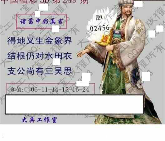 24249期: 大兵福彩3D黄金报图版