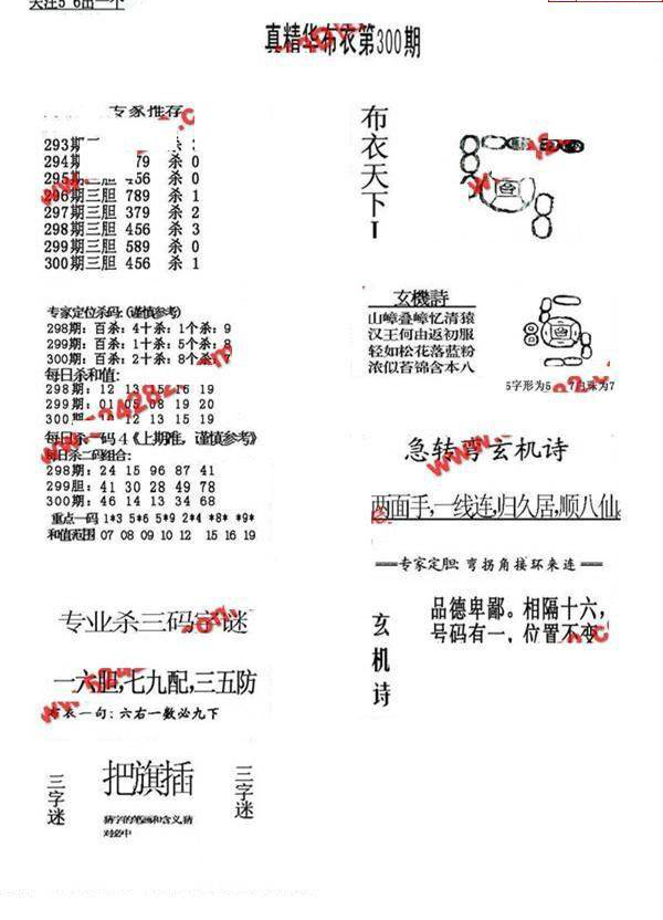 24300期: 福彩3D全套图版参考