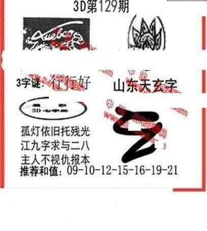 24129期: 福彩3D丹东全图分析