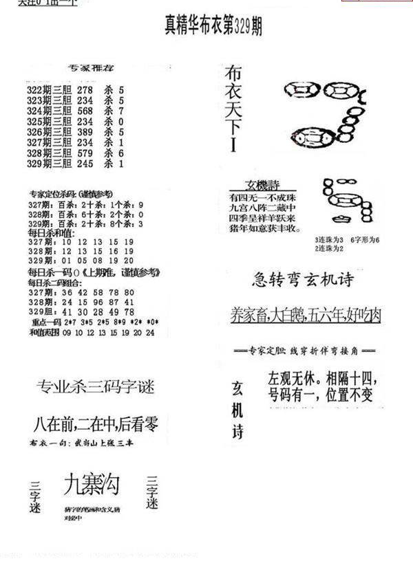 24329期: 福彩3D全套图版参考