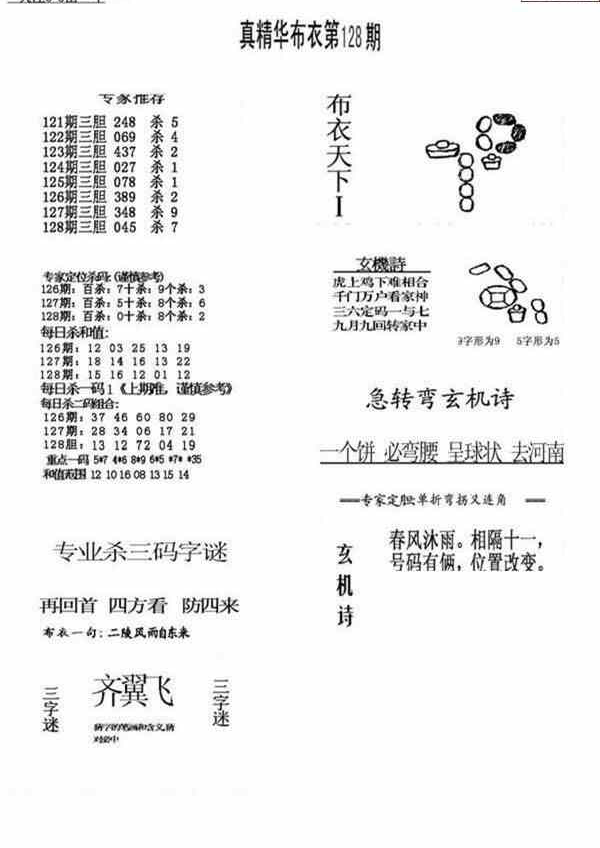 24128期: 福彩3D全套图版参考