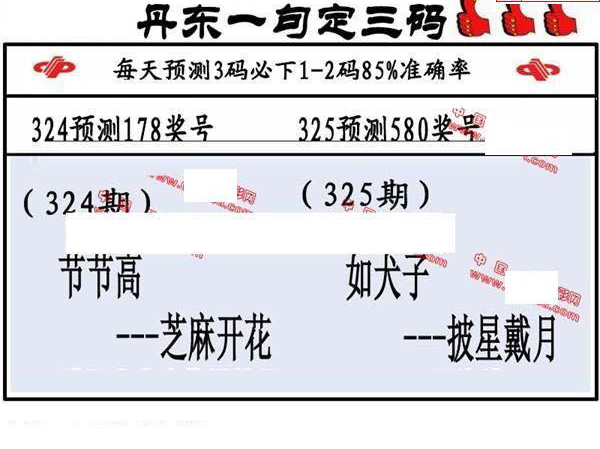 24325期: 福彩3D丹东全图分析