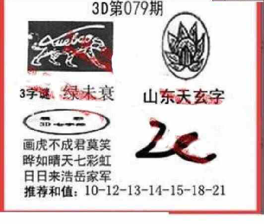 24079期: 福彩3D丹东全图分析