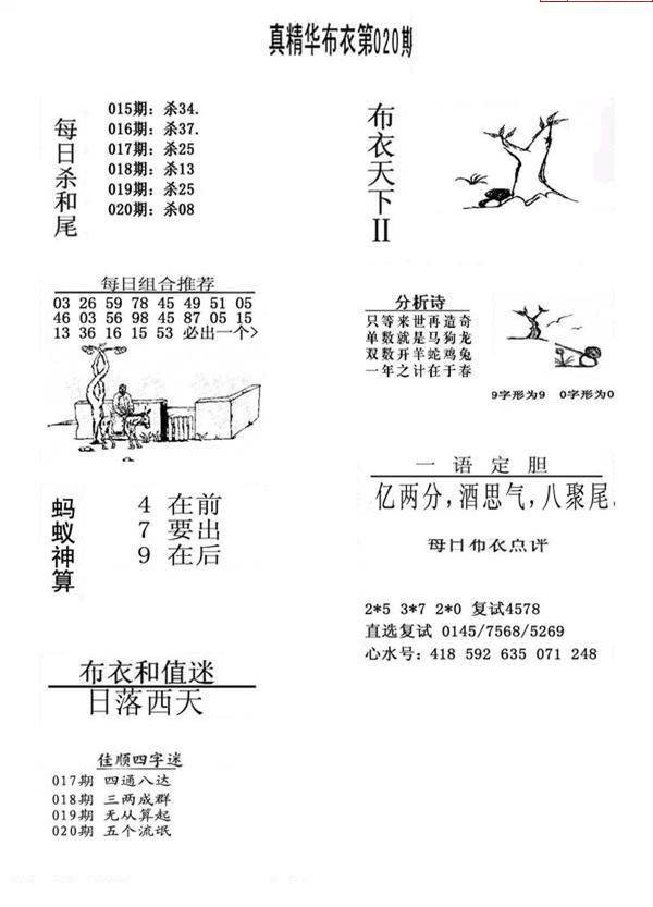 25020期: 福彩3D全套图版参考