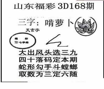 24168期: 三毛3D精品图谜