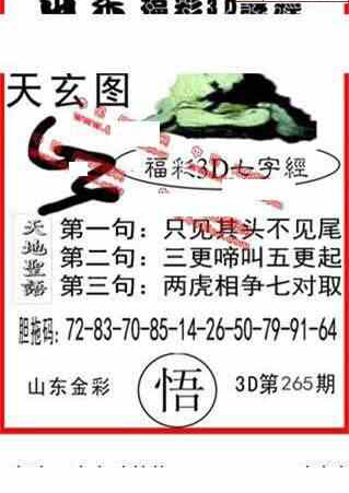 24265期: 福彩3D丹东全图分析