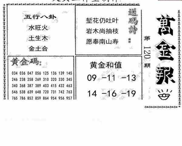 24120期: 大兵福彩3D黄金报图版