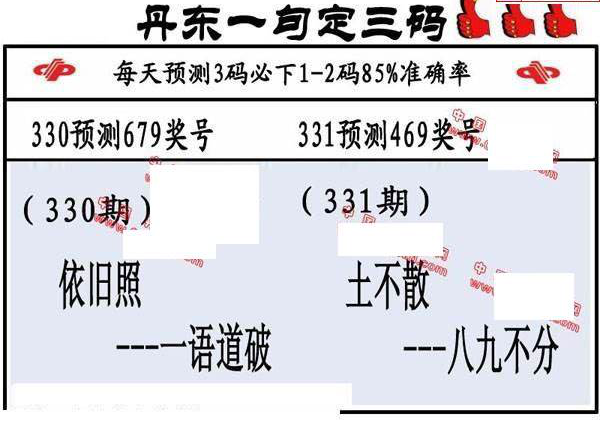 24331期: 福彩3D丹东全图分析