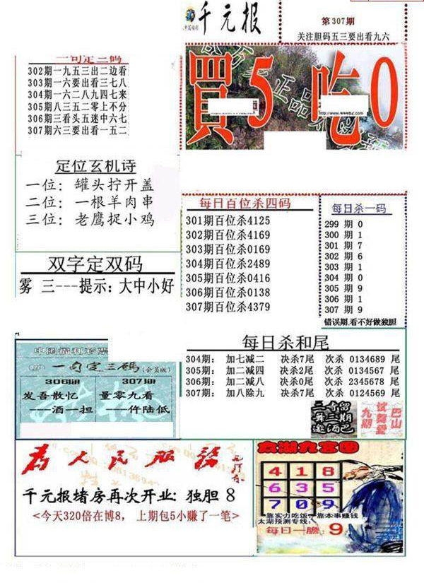 24307期: 福彩3D全套图版参考