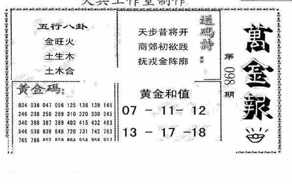 24098期: 大兵福彩3D黄金报图版