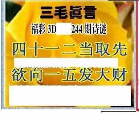 24244期: 三毛3D精品图谜