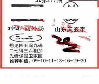 24277期: 福彩3D丹东全图分析