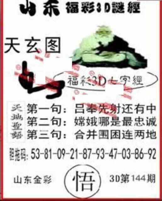 24144期: 福彩3D丹东全图分析