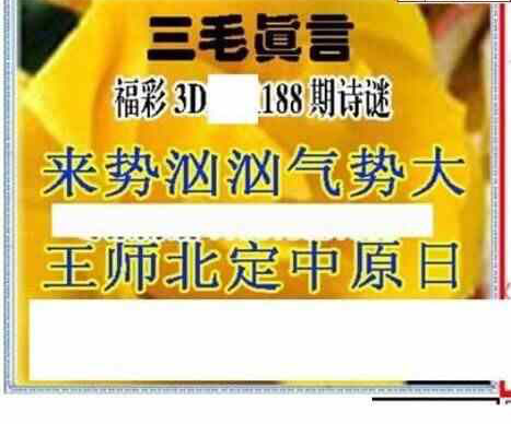 24188期: 三毛3D精品图谜