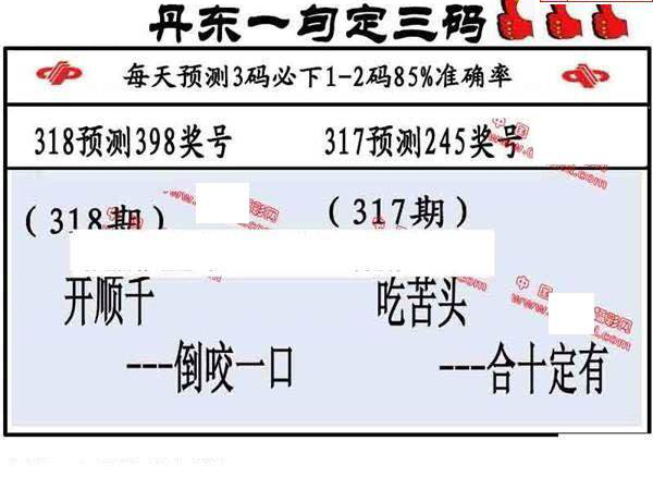 24318期: 福彩3D丹东全图分析